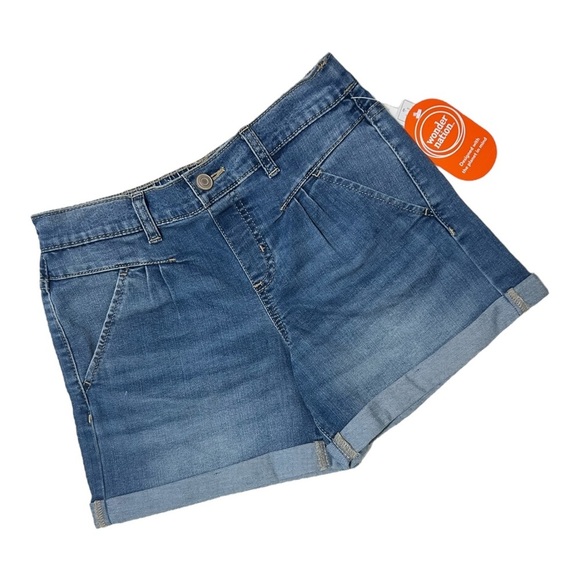Wonder Nation Shorts Girls Size XXL 18 Denim Pleated Blue Pockets School Beachy - Picture 4 of 11